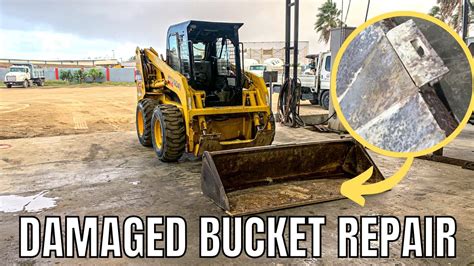 repairing skid steer bucket|Repair DAMAGED skid steer bucket .